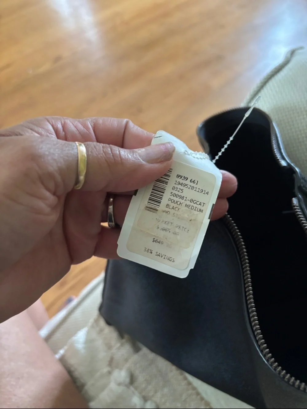 Gucci Black Leather Logo Classic Clutch with Green-Red Stripe - Picture 4 of 10